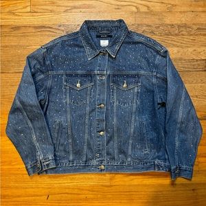 Ksubi women’s oversized studded denim jacket size large fits like a men’s xl